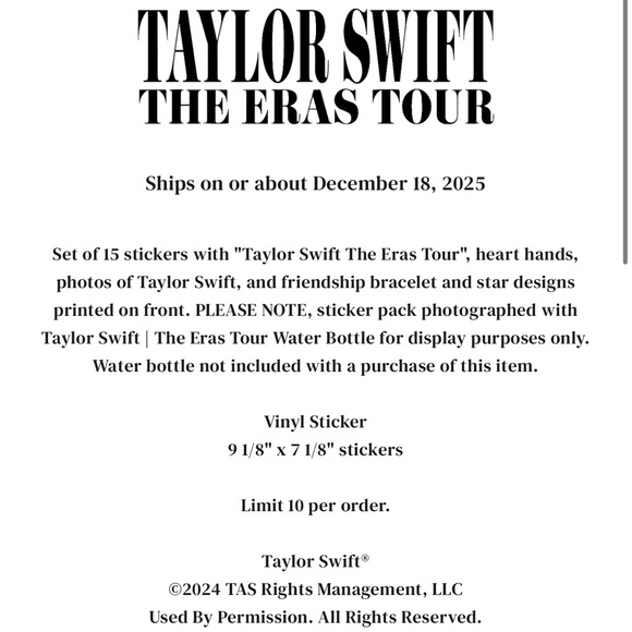 Taylor Swift The Eras Tour Multicolor Sticker Collection - Picture 2 of 2